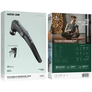 Green Lion Foldable Massage Gun with Long Handle